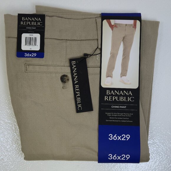 Banana Republic Mens Chino Pant Tan 36x29 - Picture 2 of 4